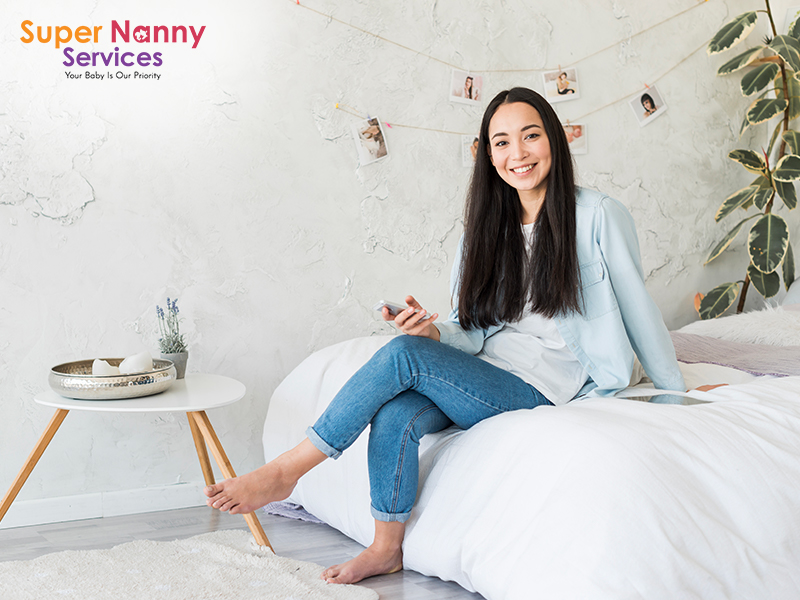 Image of a woman at a confinement space at home