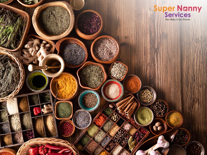 A variety of oriental indian spices